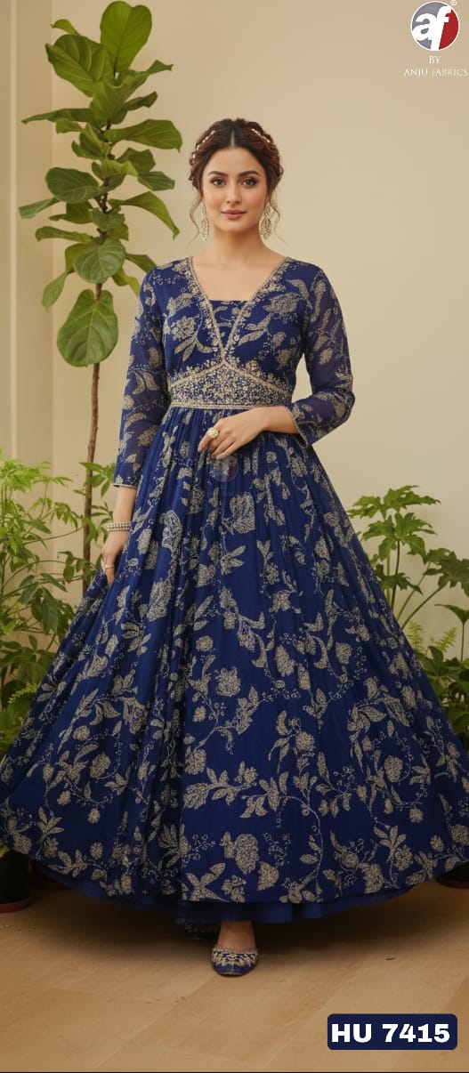 Anju Fabrics Hu7415 Designer Wedding Party Suits Size Set collection 1