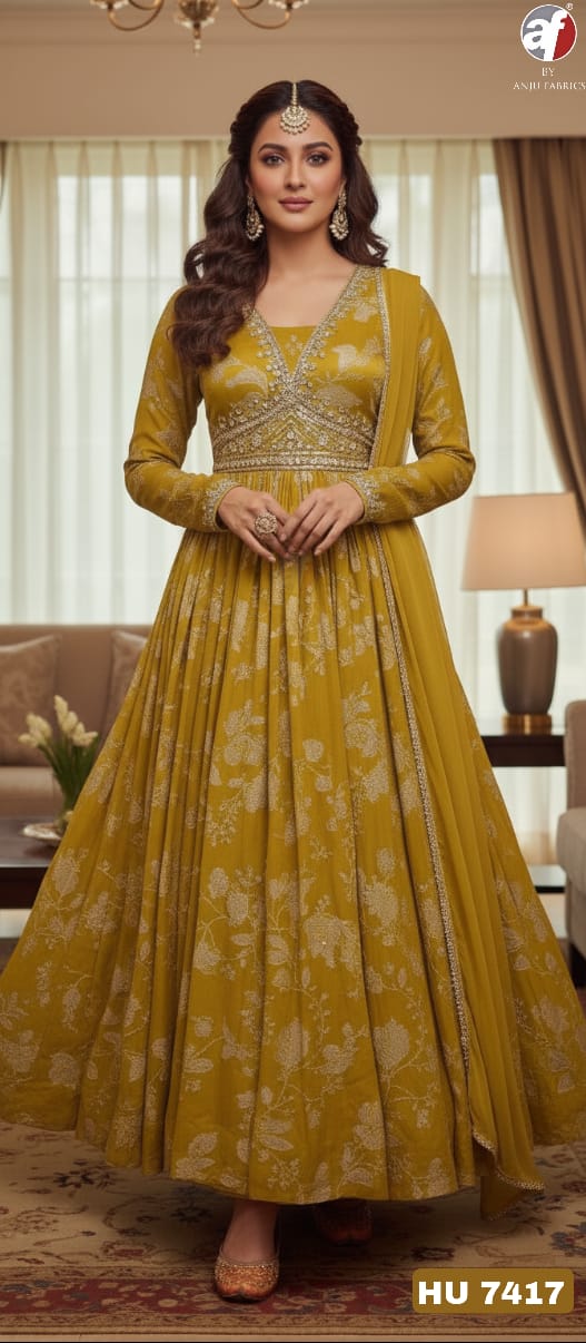 Anju Fabrics Hu7415 Designer Wedding Party Suits Size Set collection 2