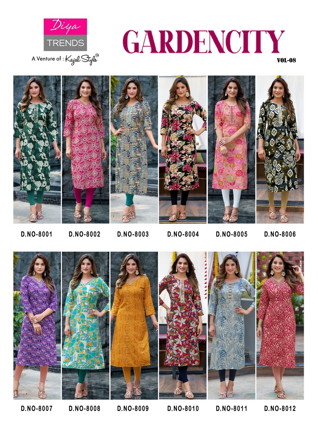 Diya Trends Gardencity Vol 8 One Piece Dress Size Set collection 8