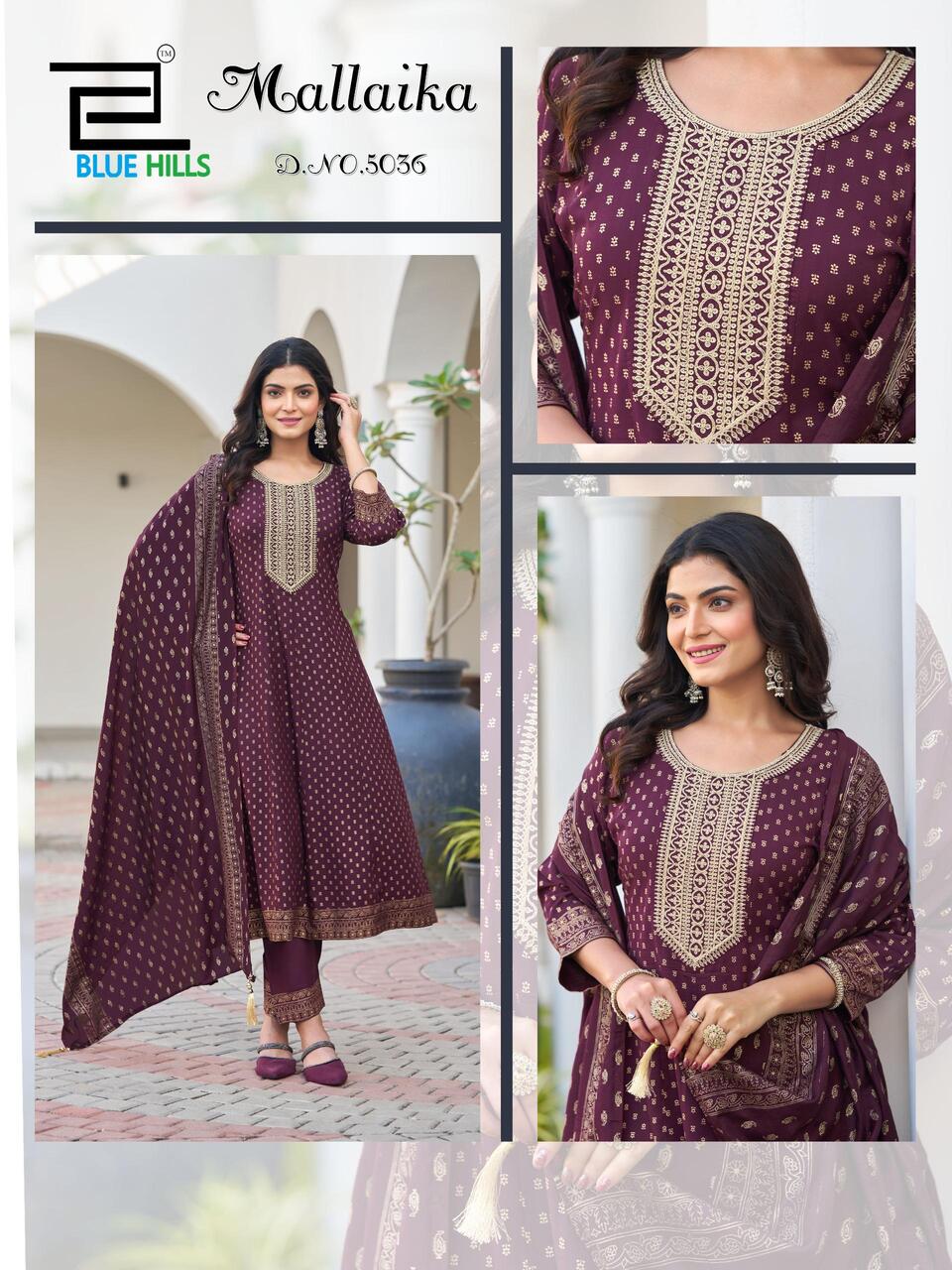 Blue Hills Mallaika Embroidery Salwar Kameez Catalog collection 6