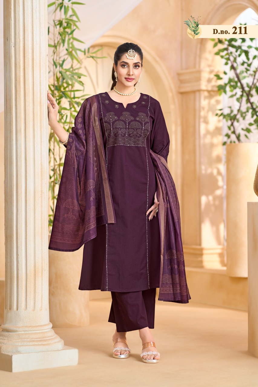 Kadlee Dno 211 Cotton Salwar Kameez Size Set collection 3