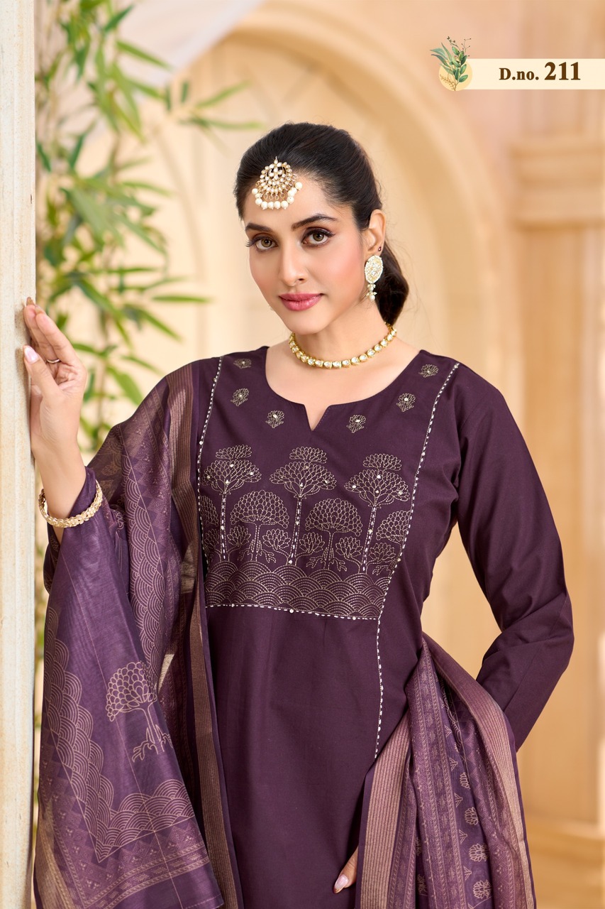 Kadlee Dno 211 Cotton Salwar Kameez Size Set collection 1