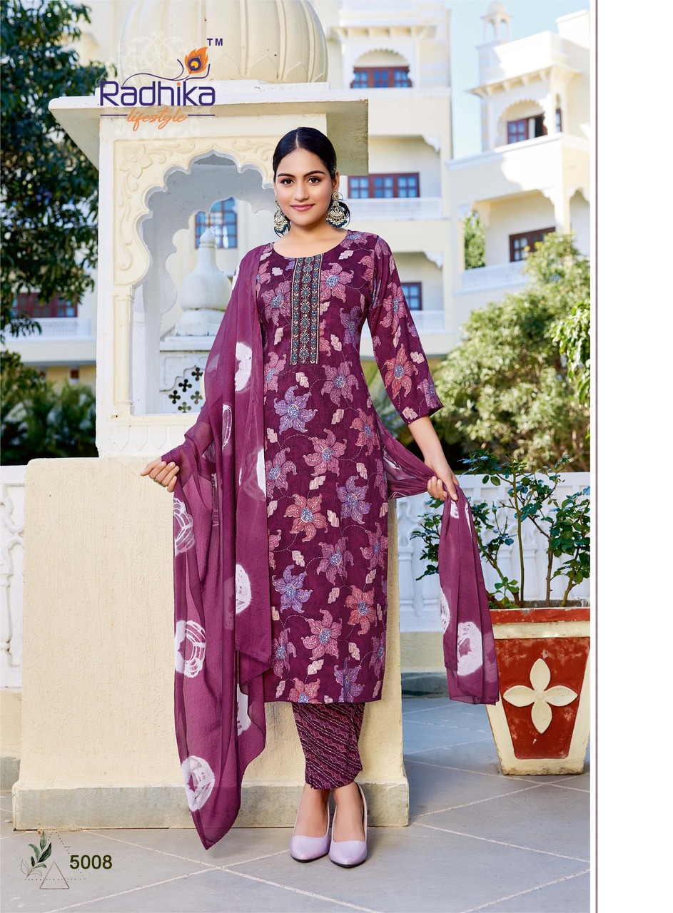 Radhika Lifestyle Siri Vol 5 Printed Salwar Kameez Catalog collection 1