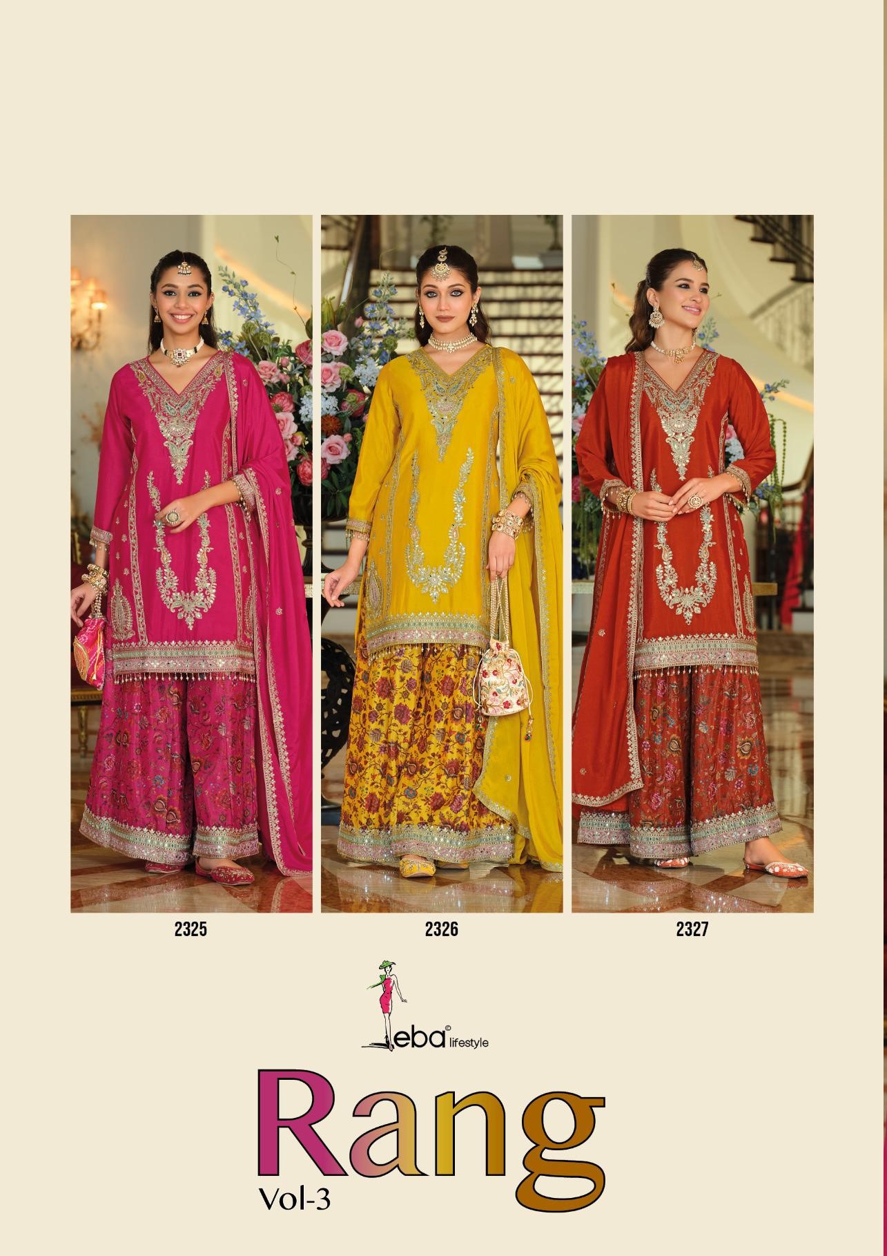 Eba Lifestyle Rang Vol 3 Embroidery Salwar Kameez Catalog collection 6