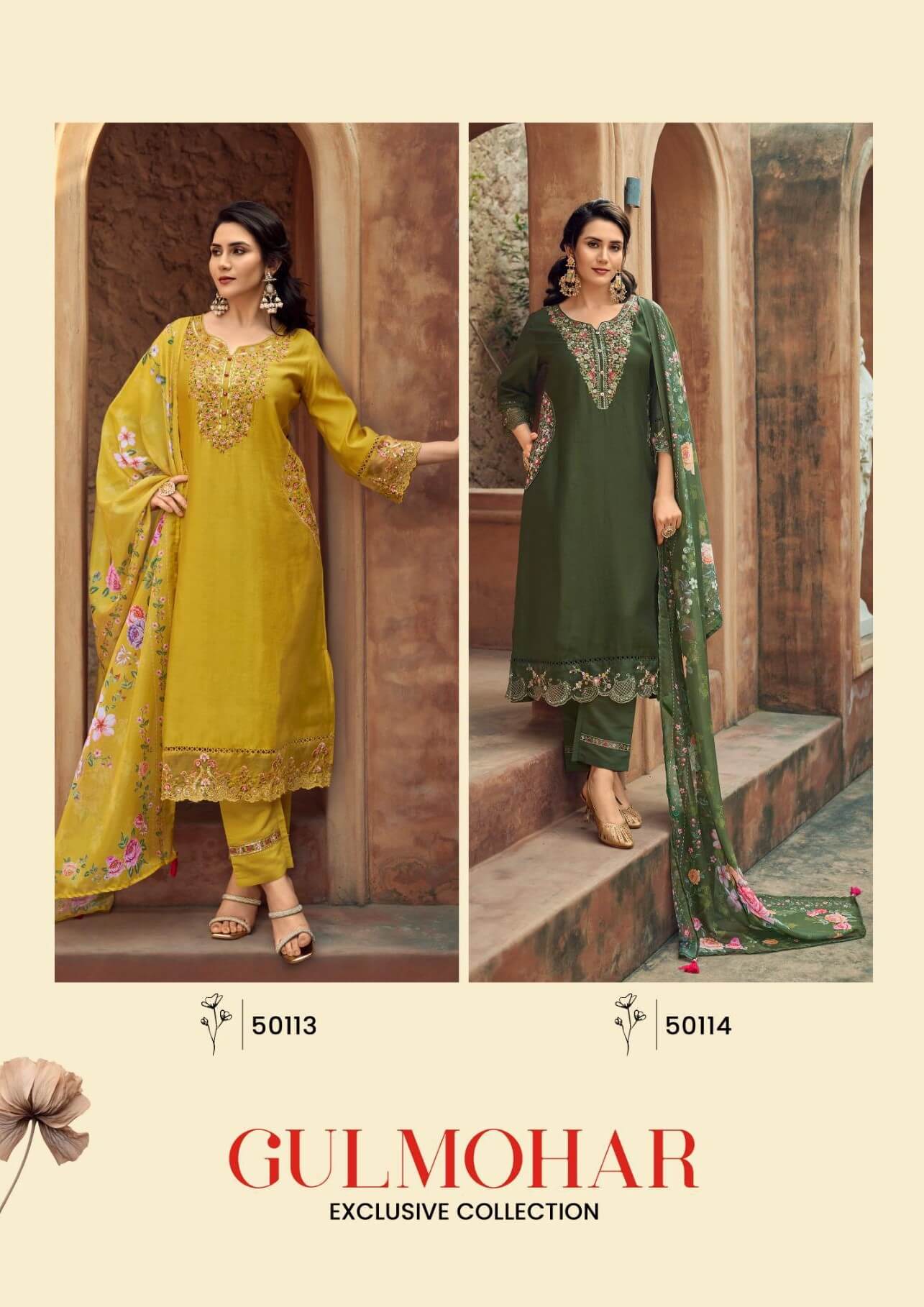 Lady Leela Gulmohar Embroidery Salwar Kameez Catalog collection 2
