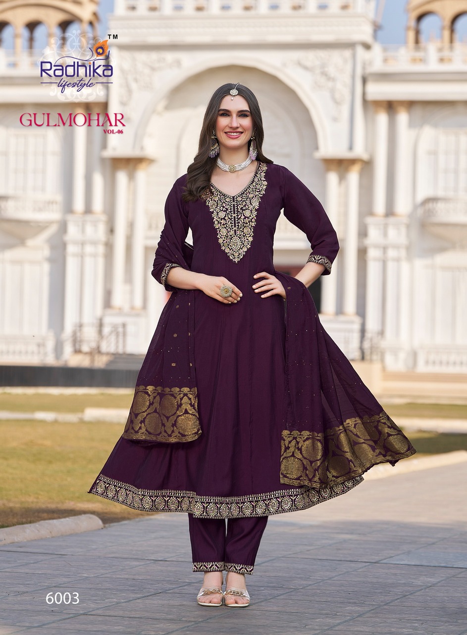 Radhika Lifestyle Gulmohar Vol 6  Anarkali Suits Catalog collection 4