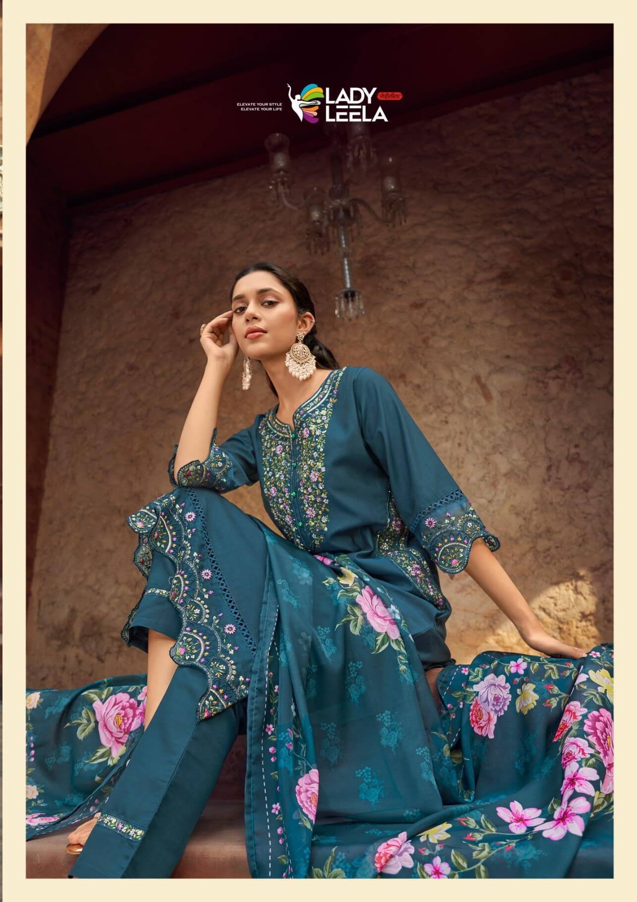 Lady Leela Gulmohar Embroidery Salwar Kameez Catalog collection 3