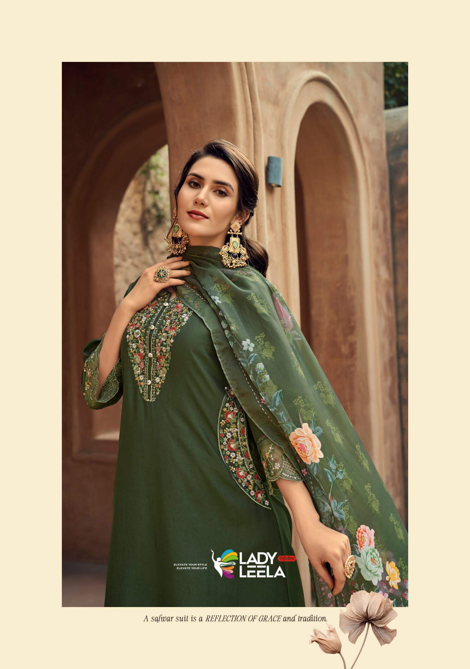 Lady Leela Gulmohar Embroidery Salwar Kameez Catalog collection 8