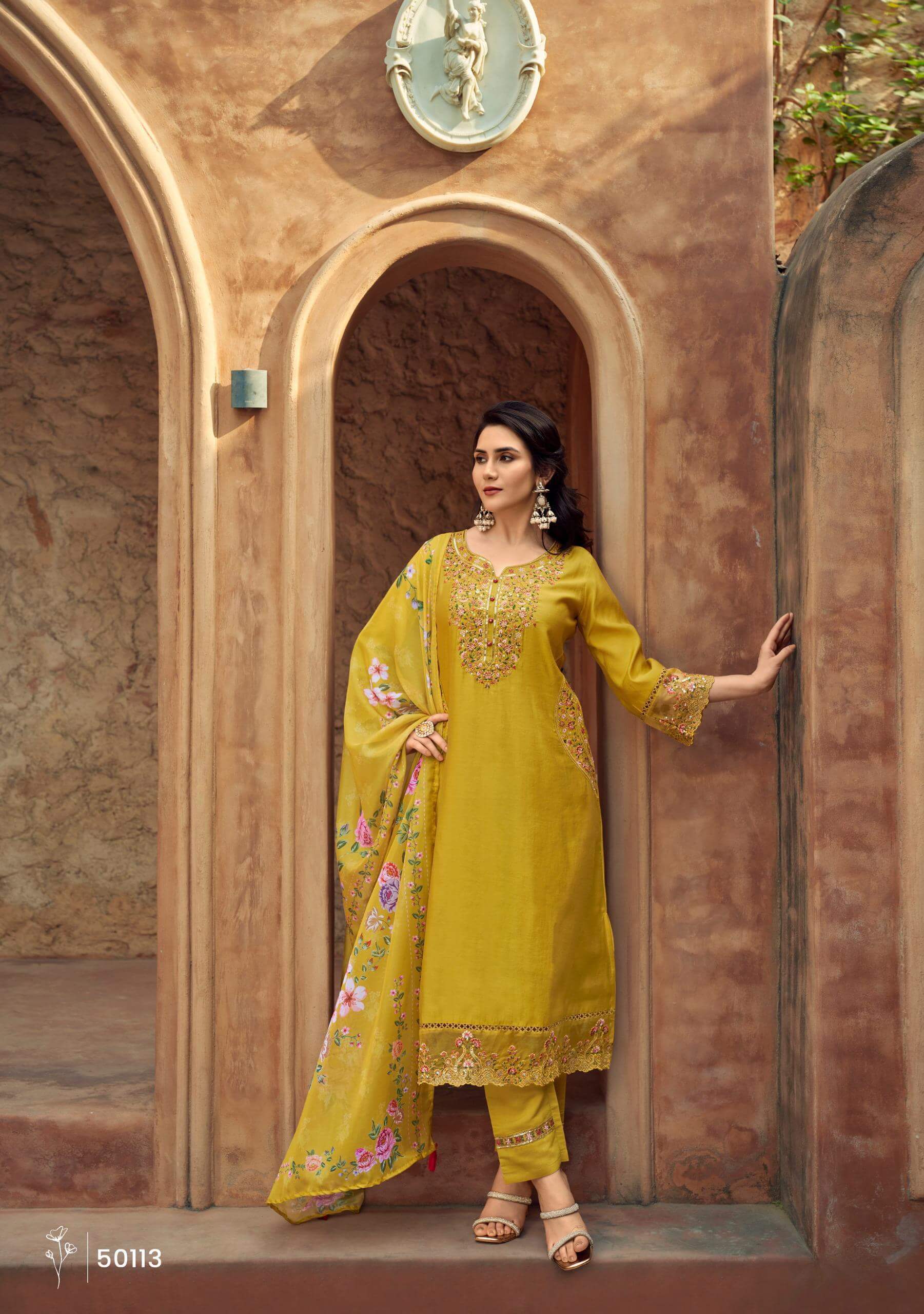 Lady Leela Gulmohar Embroidery Salwar Kameez Catalog collection 7