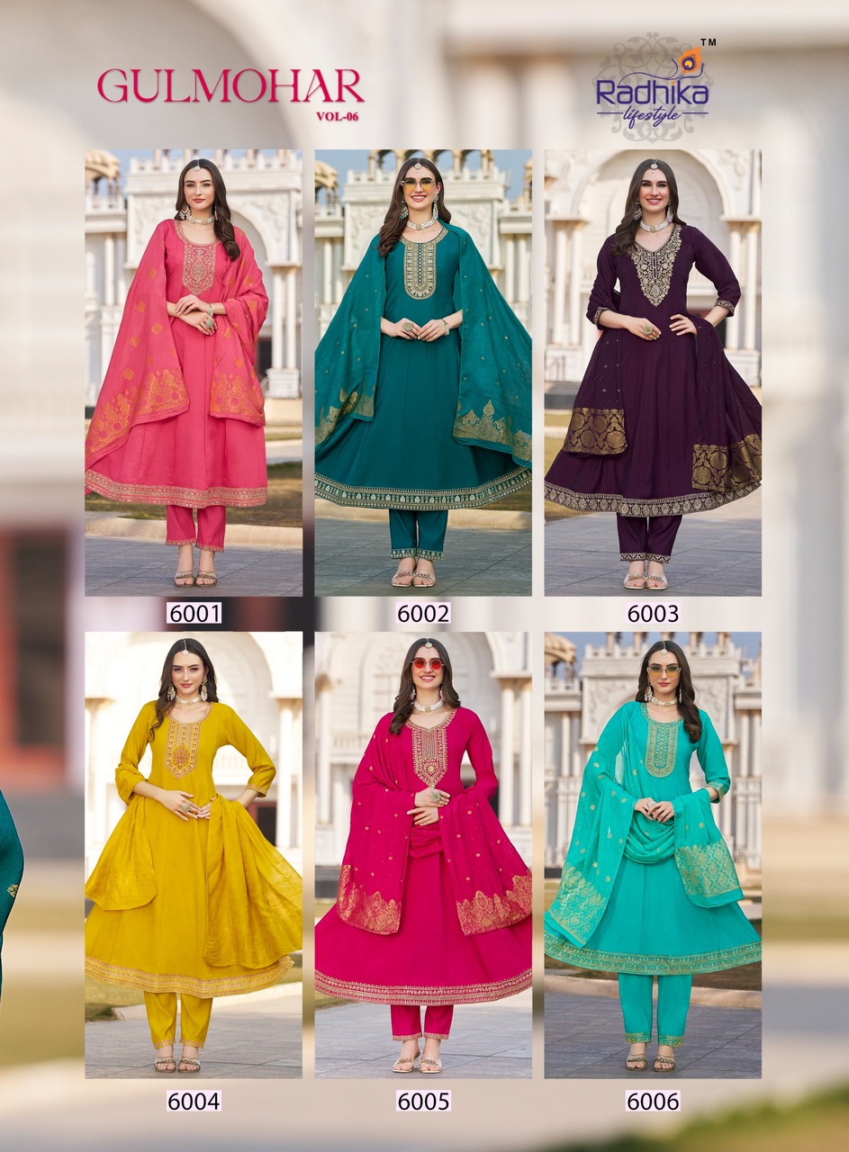 Radhika Lifestyle Gulmohar Vol 6  Anarkali Suits Catalog collection 1