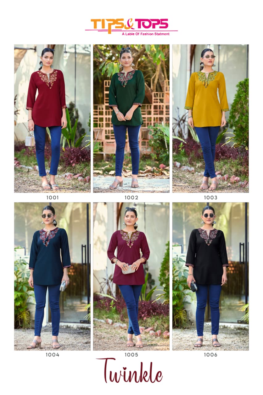 Tips And Tops Twinkle Rayon Kurti Catalog collection 2