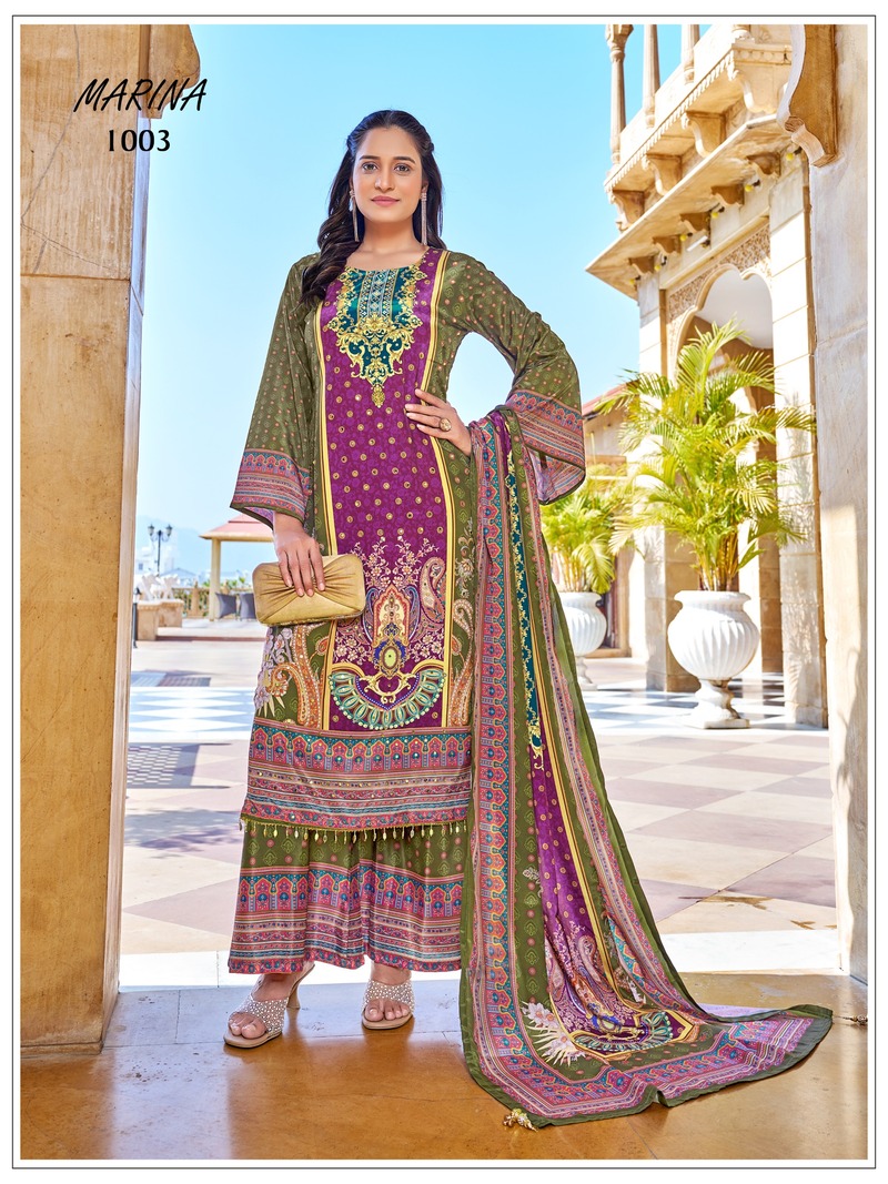 Aarvee Creation Marina Printed Salwar Kameez Catalog collection 7