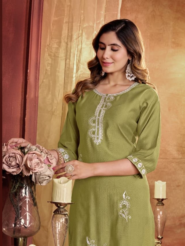 Aanchi Monika Embroidery Kurti Catalog collection 6