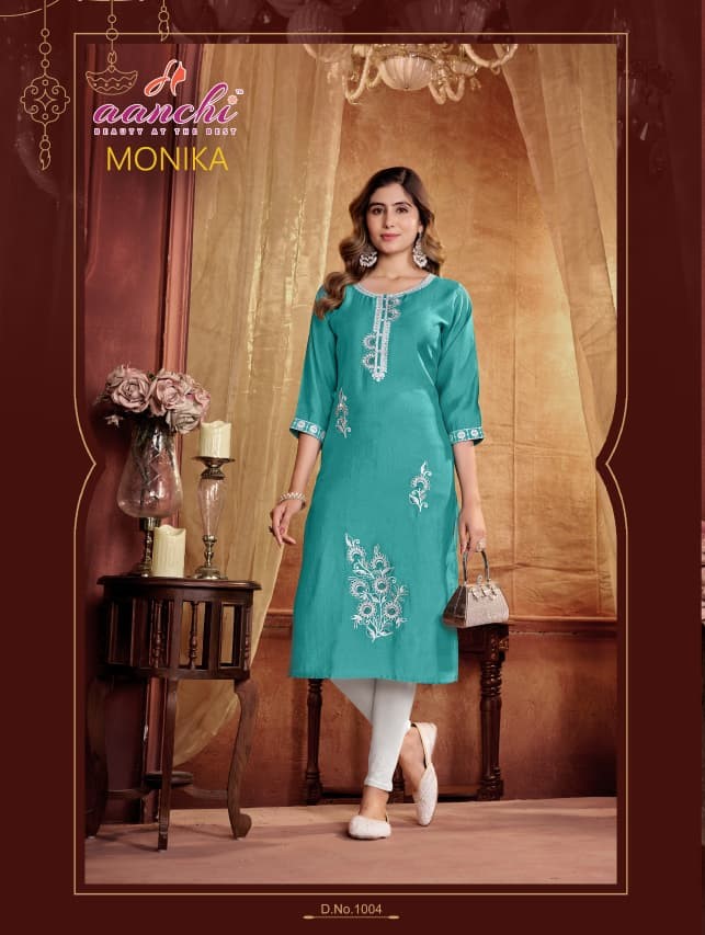 Aanchi Monika Embroidery Kurti Catalog collection 2