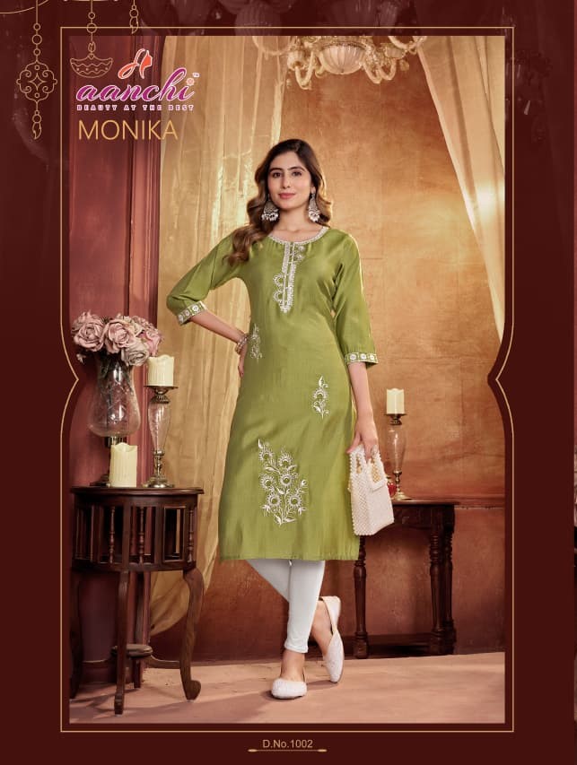 Aanchi Monika Embroidery Kurti Catalog collection 5