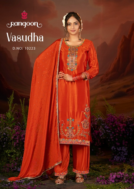 Rangoon Vasudha Embroidery Salwar Kameez Catalog collection 5