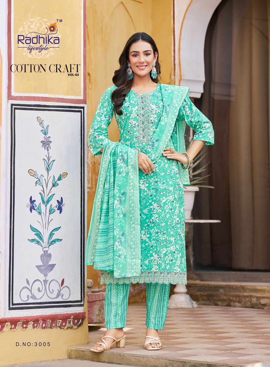 Radhika Lifestyle Cotton Craft Vol 3 Readymade Dress Catalog collection 3