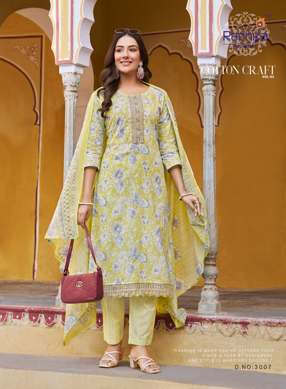 Radhika Lifestyle Cotton Craft Vol 3 Readymade Dress Catalog collection 2