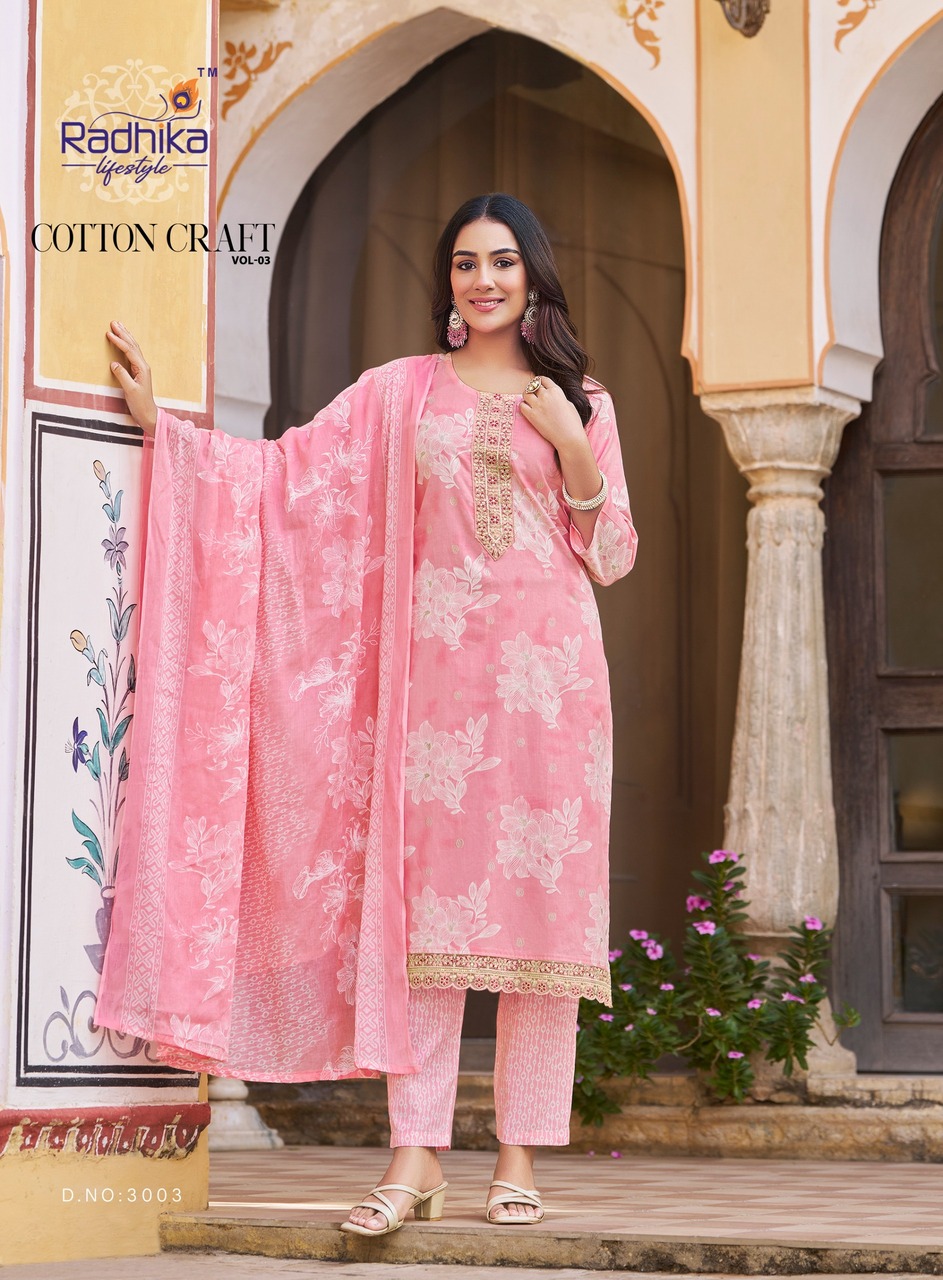 Radhika Lifestyle Cotton Craft Vol 3 Readymade Dress Catalog collection 4