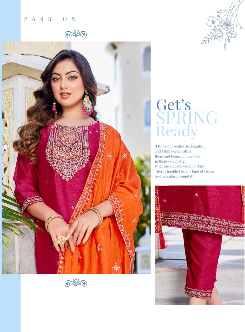 Radhika Lifestyle Rangat Vol 6 Embroidery Catalog collection 10