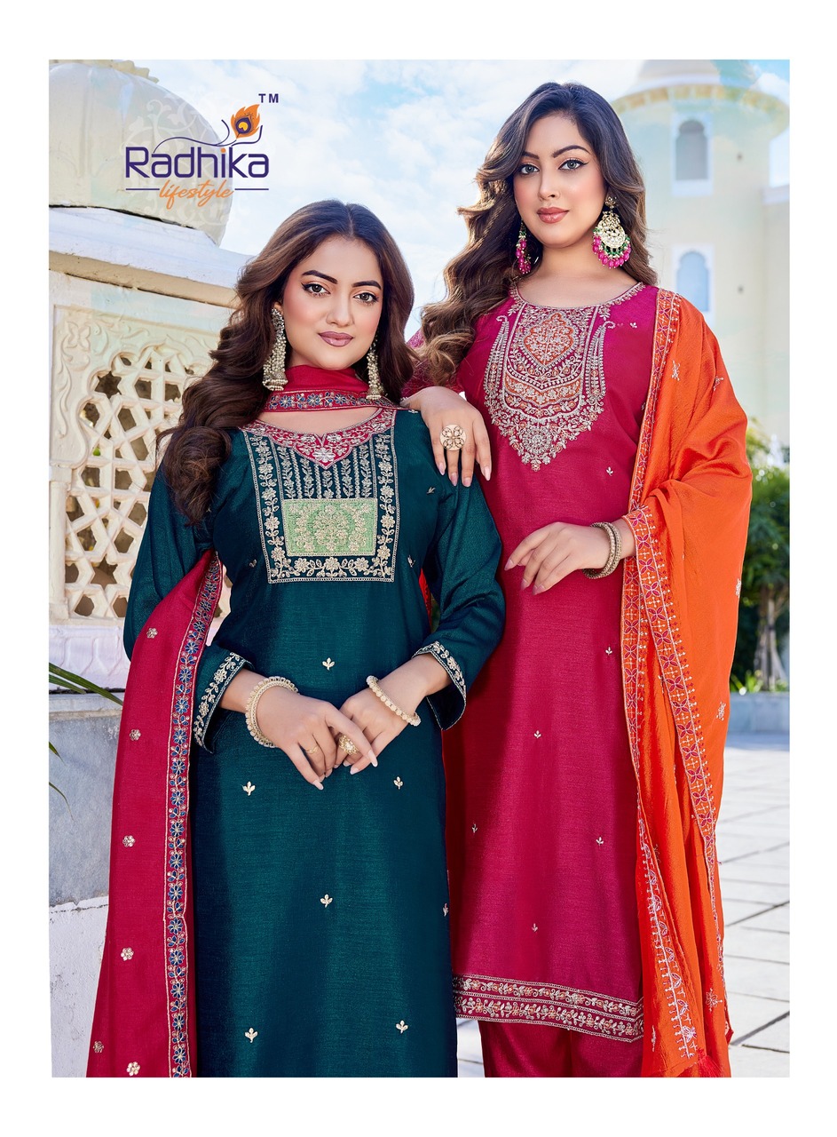Radhika Lifestyle Rangat Vol 6 Embroidery Catalog collection 11