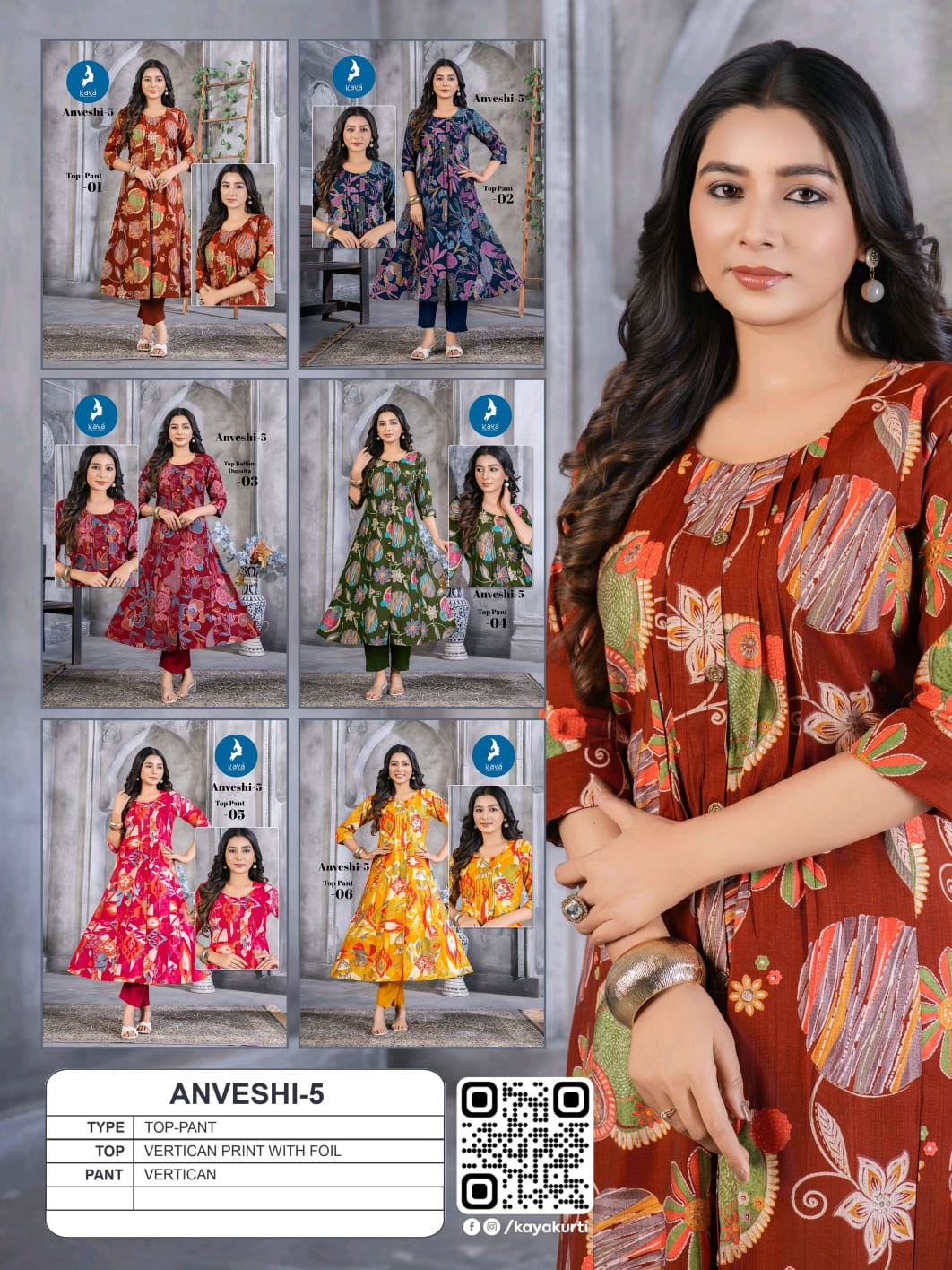 Kaya Kurti Anveshi Vol 5 Kurtis With Bottom Catalog collection 2