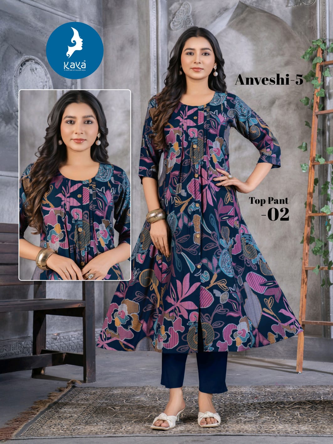Kaya Kurti Anveshi Vol 5 Kurtis With Bottom Catalog collection 5