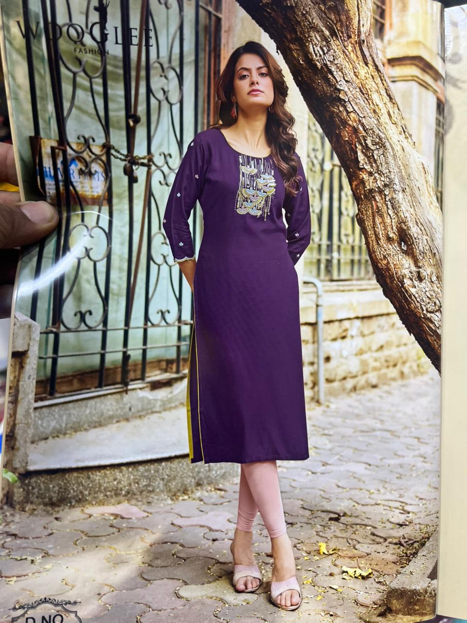 Wooglee Fashion Barbella Vol 14 Rayon Kurti Catalog collection 5