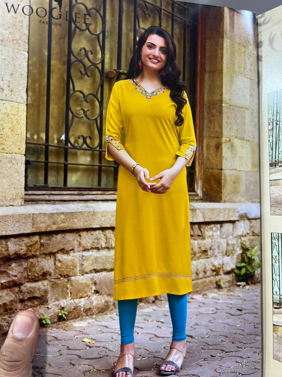 Wooglee Fashion Barbella Vol 14 Rayon Kurti Catalog collection 6