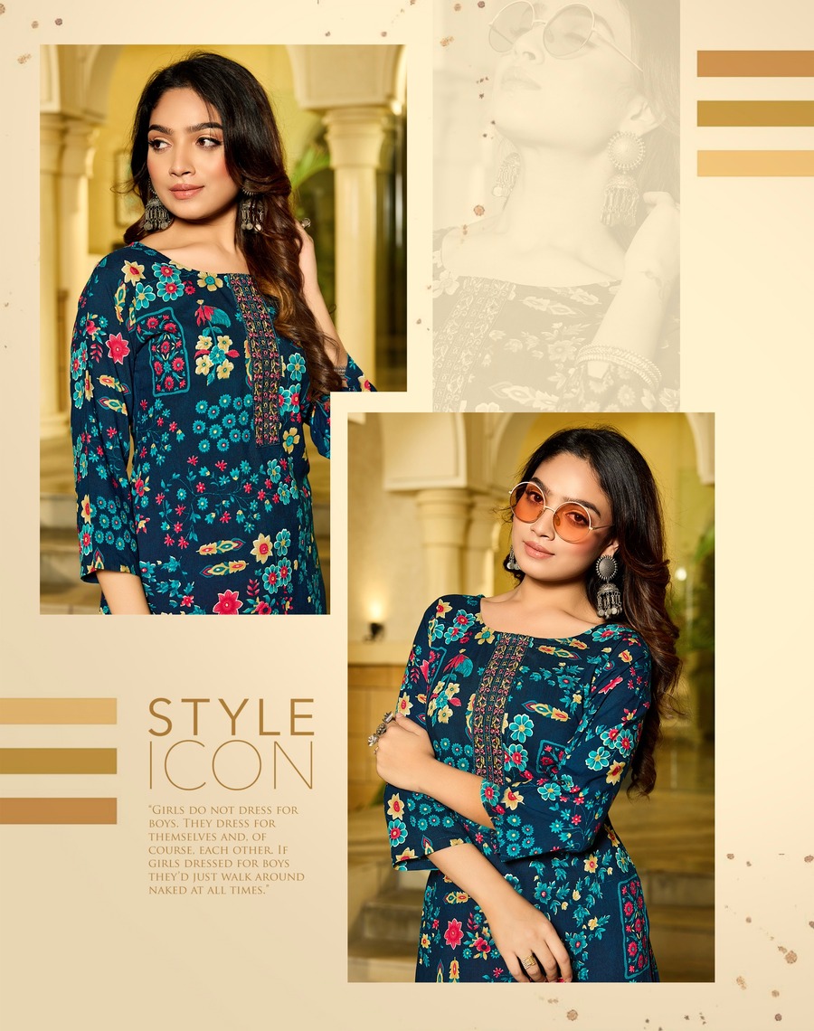 Radhika Lifestyle Alisha Vol 6 Rayon Kurti Catalog collection 6