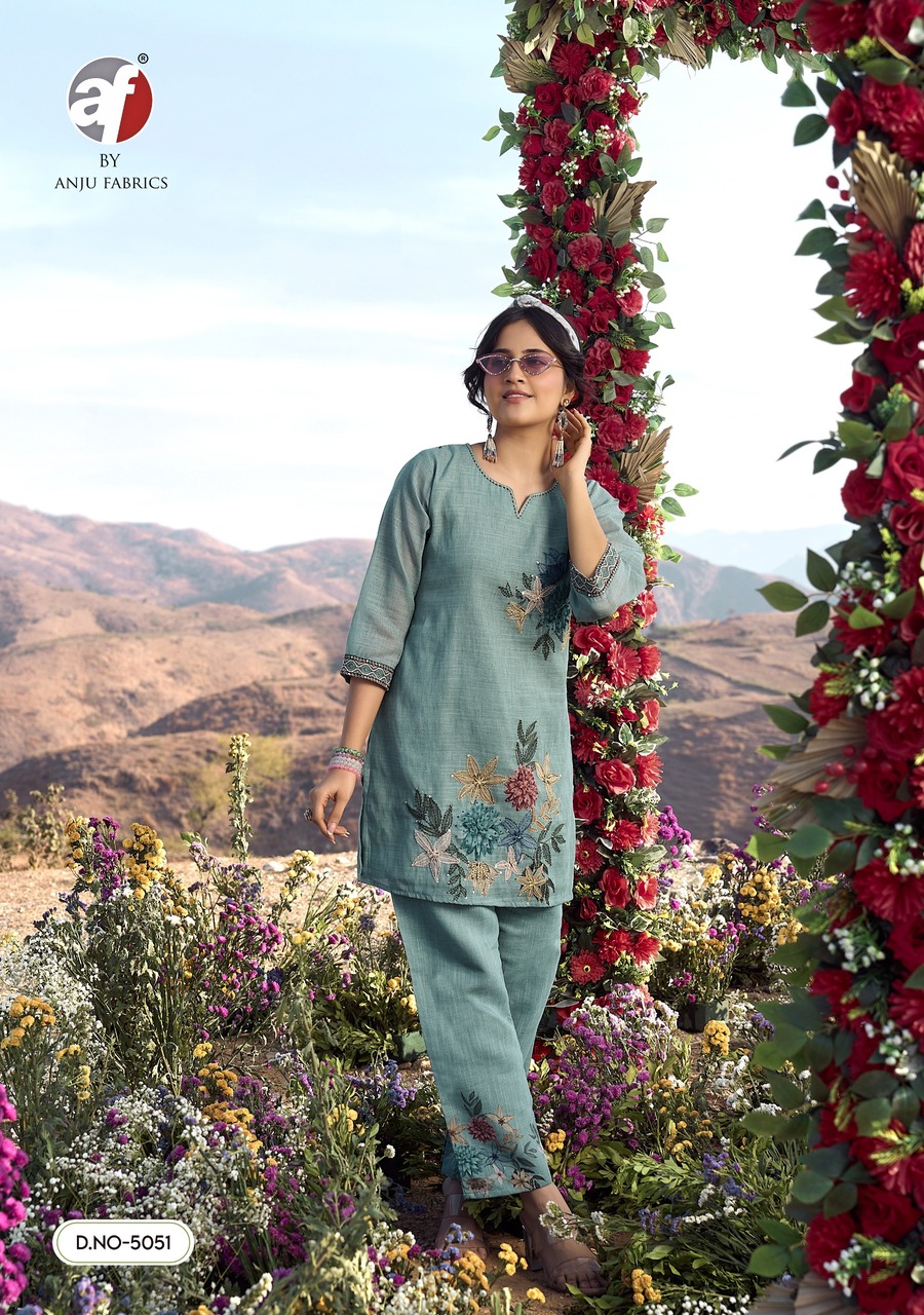 Anju Fabrics Royal Peacock Co Ord Set Catalog collection 4