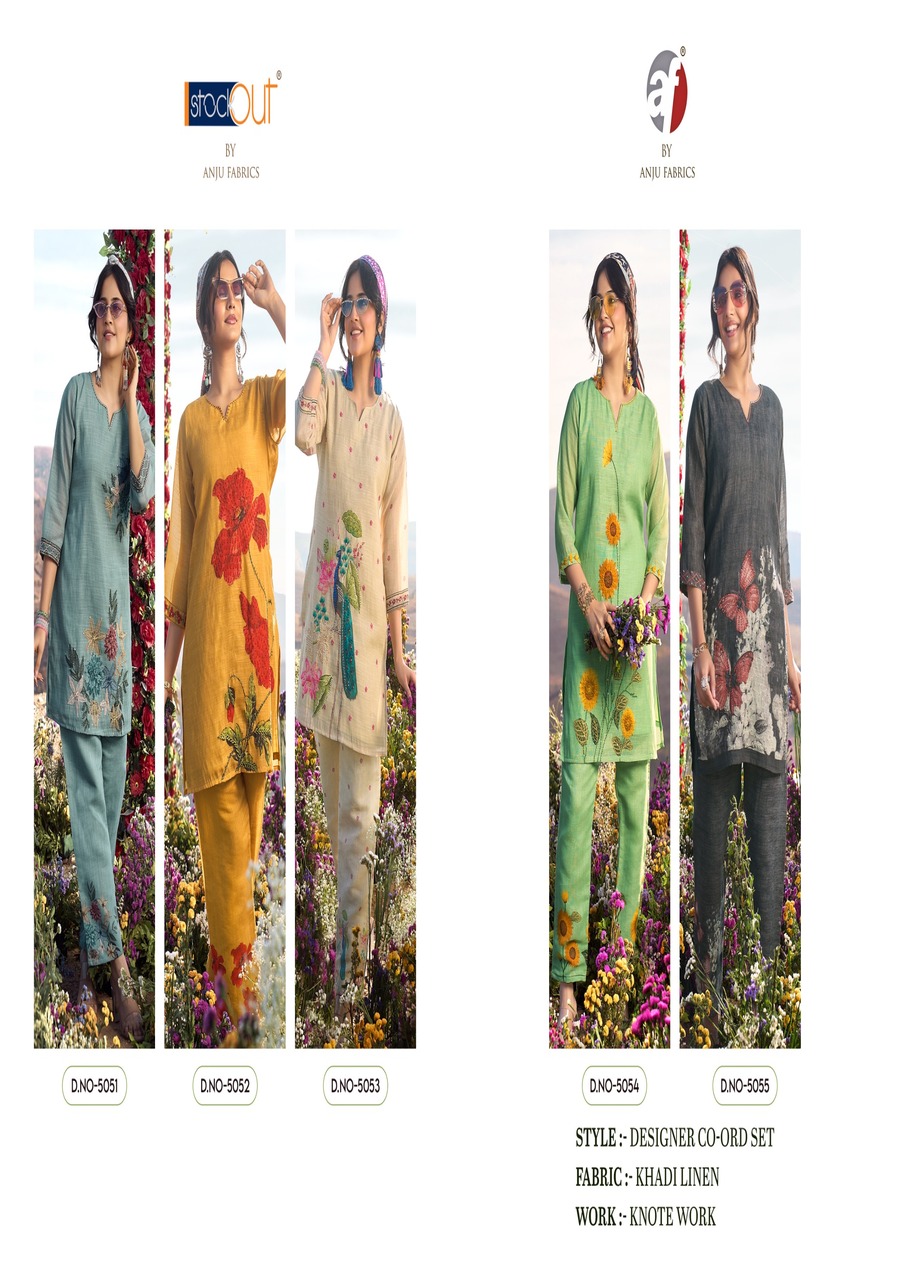 Anju Fabrics Royal Peacock Co Ord Set Catalog collection 8