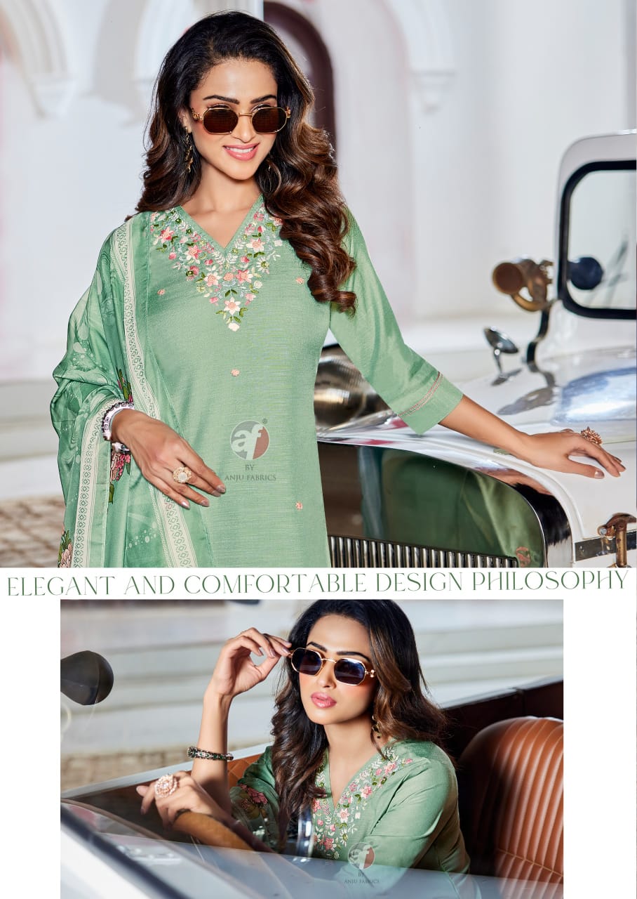 Anju Fabrics Gazal Vol 6 Embroidery Salwar Kameez Catalog collection 2