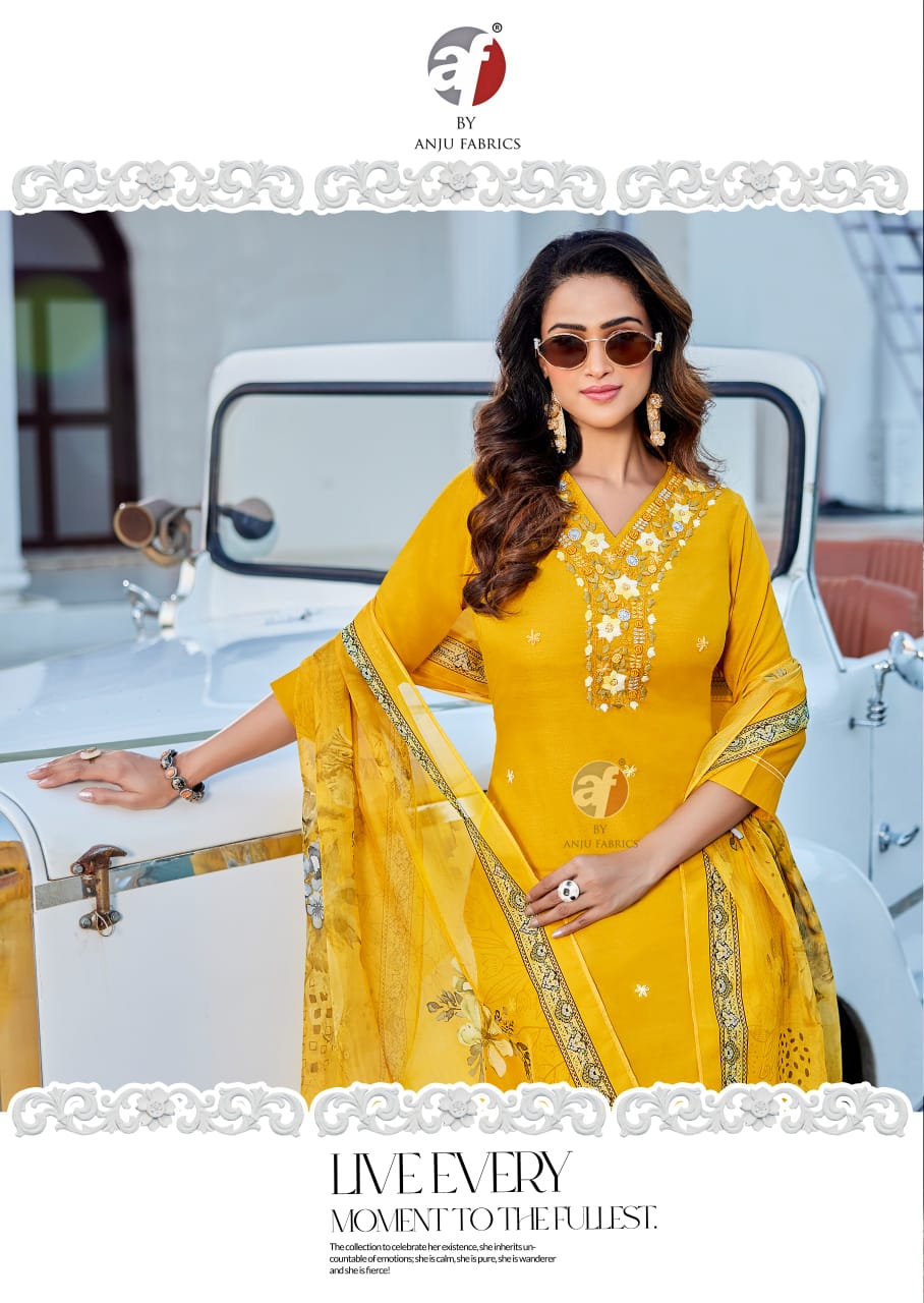 Anju Fabrics Gazal Vol 6 Embroidery Salwar Kameez Catalog collection 8