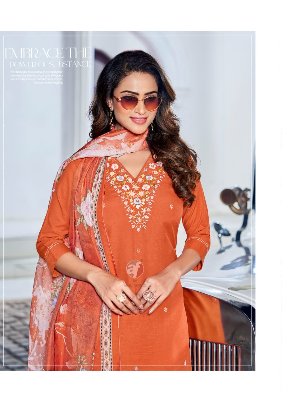 Anju Fabrics Gazal Vol 6 Embroidery Salwar Kameez Catalog collection 4