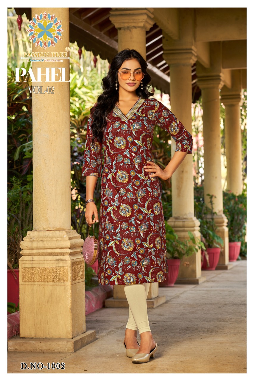 Passion Tree Pahel Vol 2 Printed Kurtis Catalog collection 8