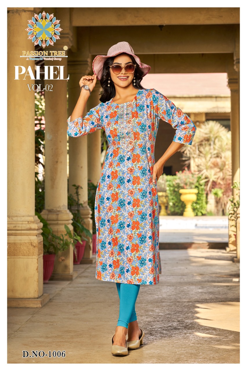 Passion Tree Pahel Vol 2 Printed Kurtis Catalog collection 4
