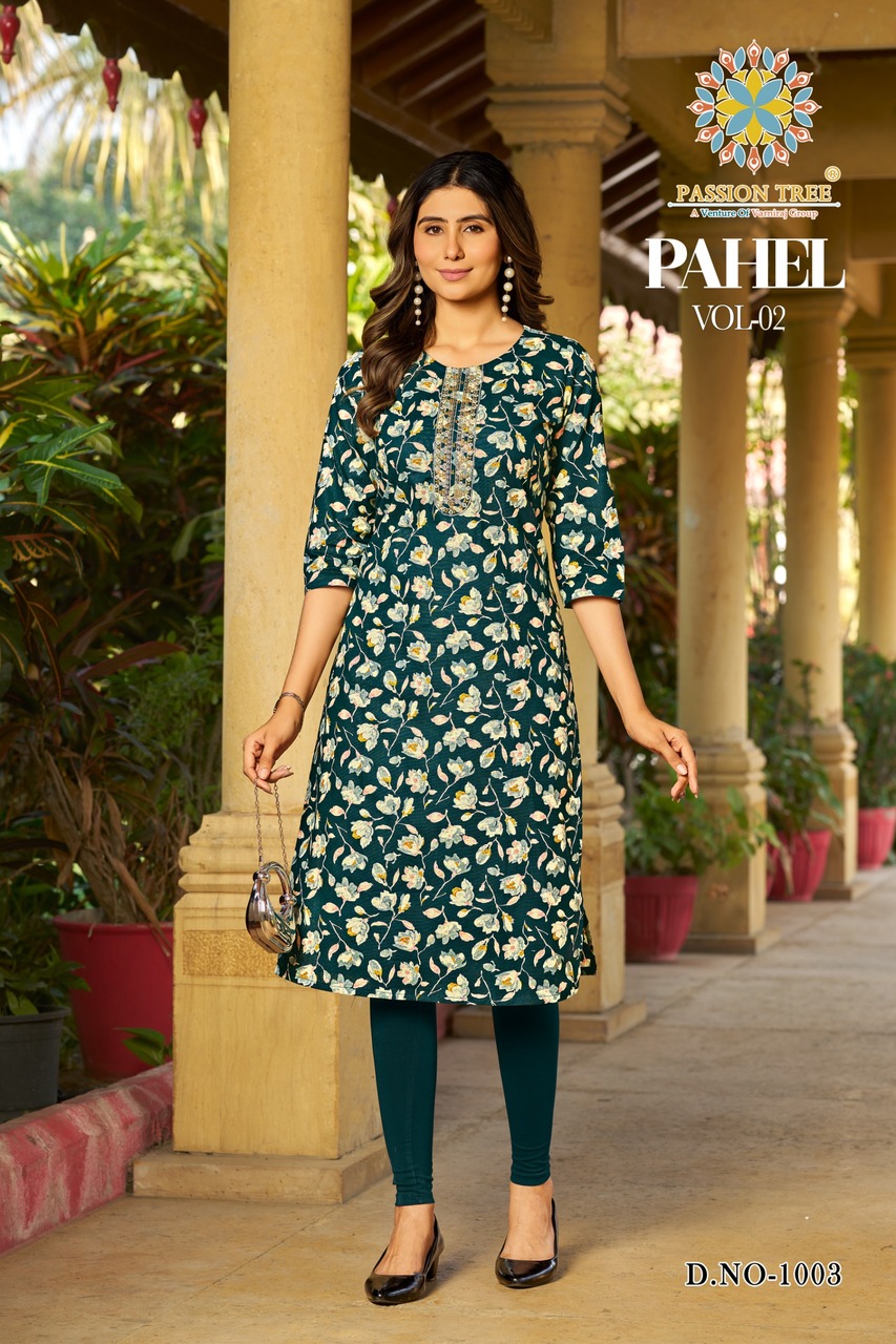Passion Tree Pahel Vol 2 Printed Kurtis Catalog collection 7