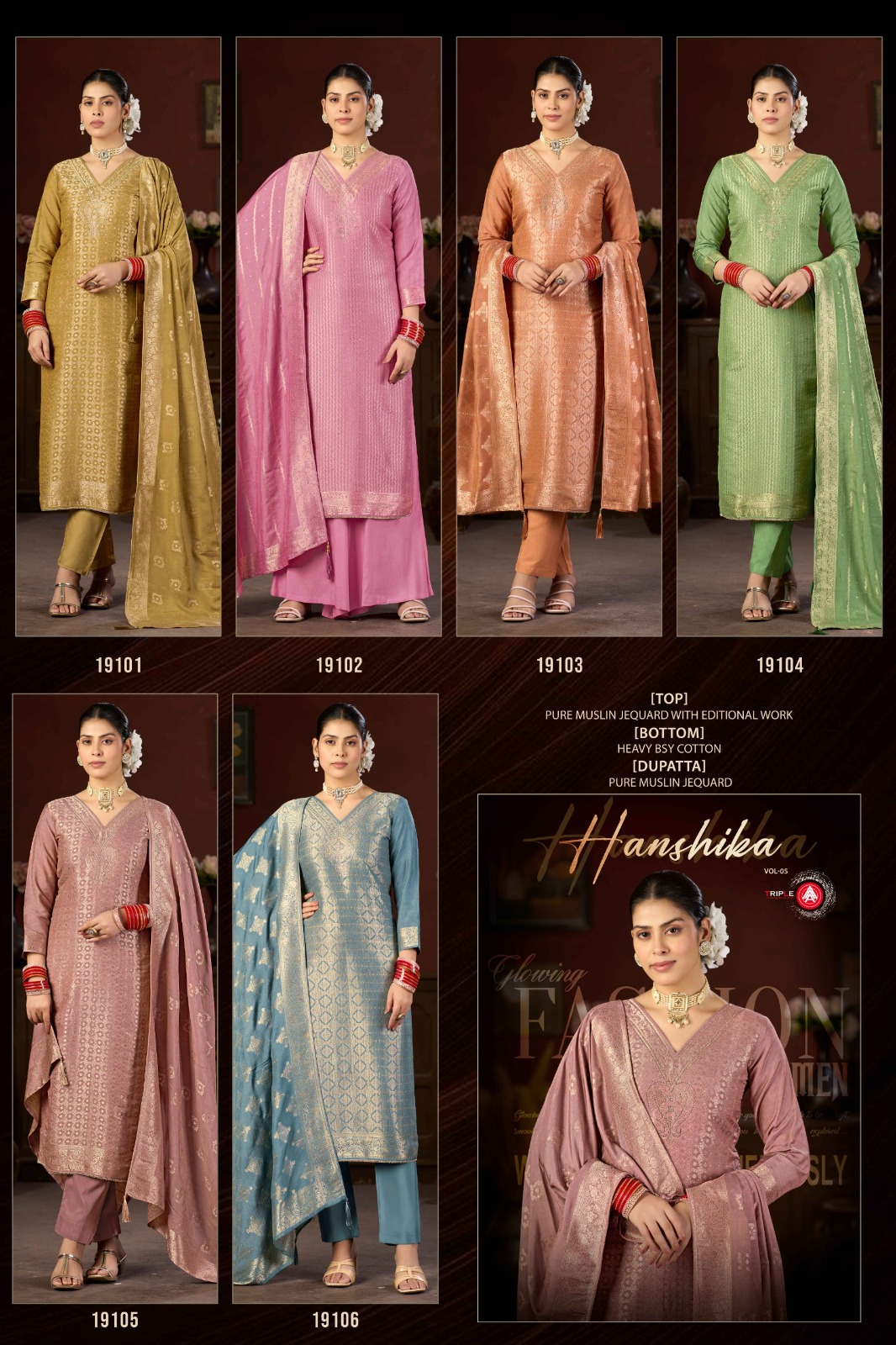 Triple A Hanshika Vol 5 Dress Materials Catalog collection 2