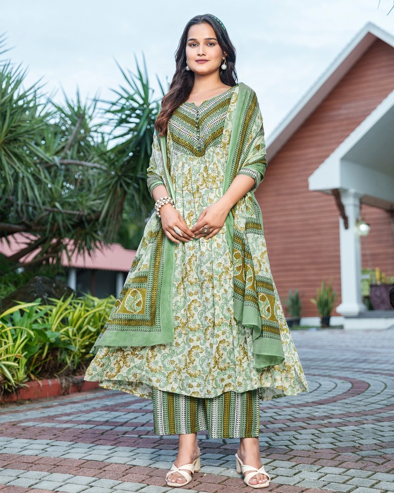 Aarvee Creation Setwise 2 Cotton Salwar Kameez Size Set collection 4