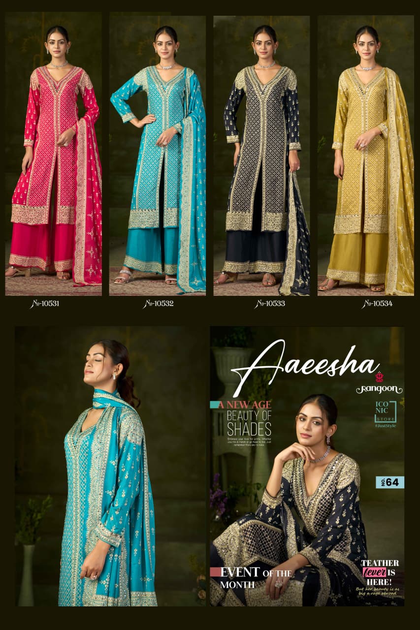 Rangoon Aaeesha Designer Wedding Party Salwar Suits Catalog collection 2