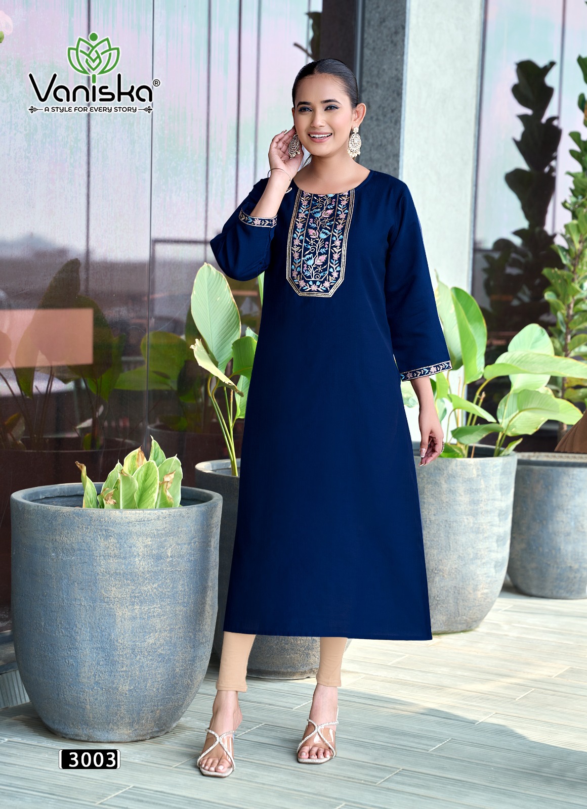 Vaniska Five Star Vol 3 Embroidery Kurti Catalog collection 11