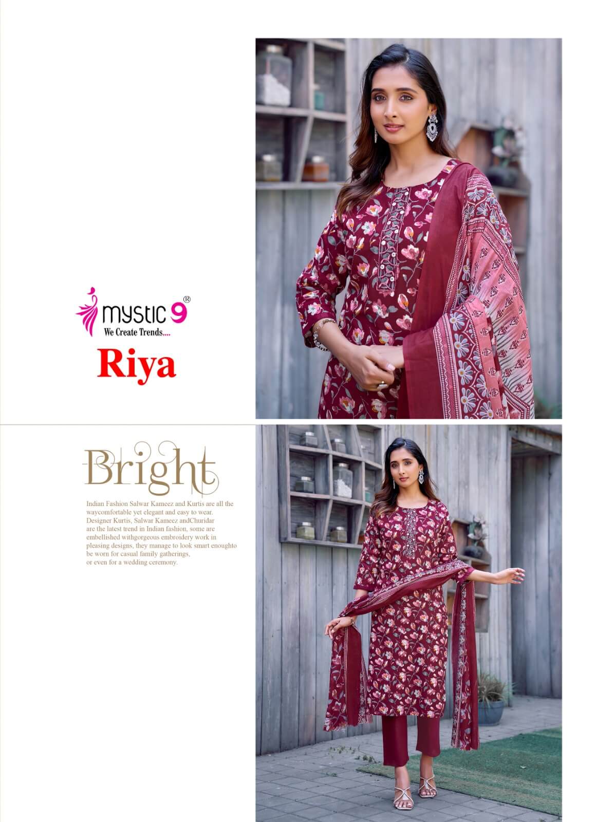 Mystic 9 Riya Vol 1 Printed Salwar Kameez Catalog collection 8