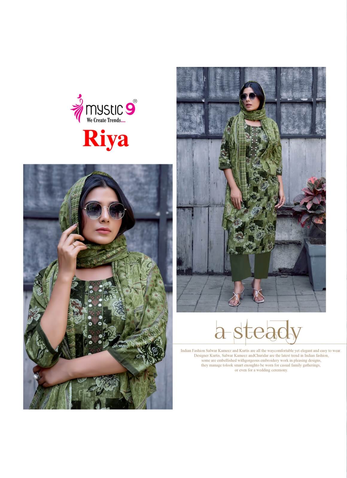 Mystic 9 Riya Vol 1 Printed Salwar Kameez Catalog collection 11