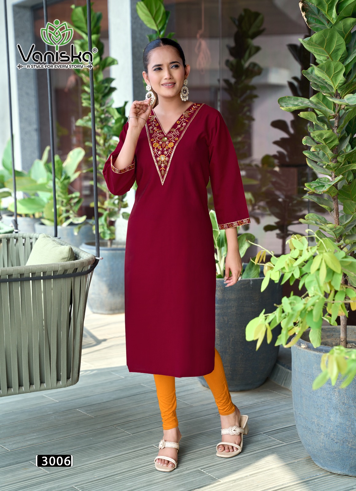 Vaniska Five Star Vol 3 Embroidery Kurti Catalog collection 14