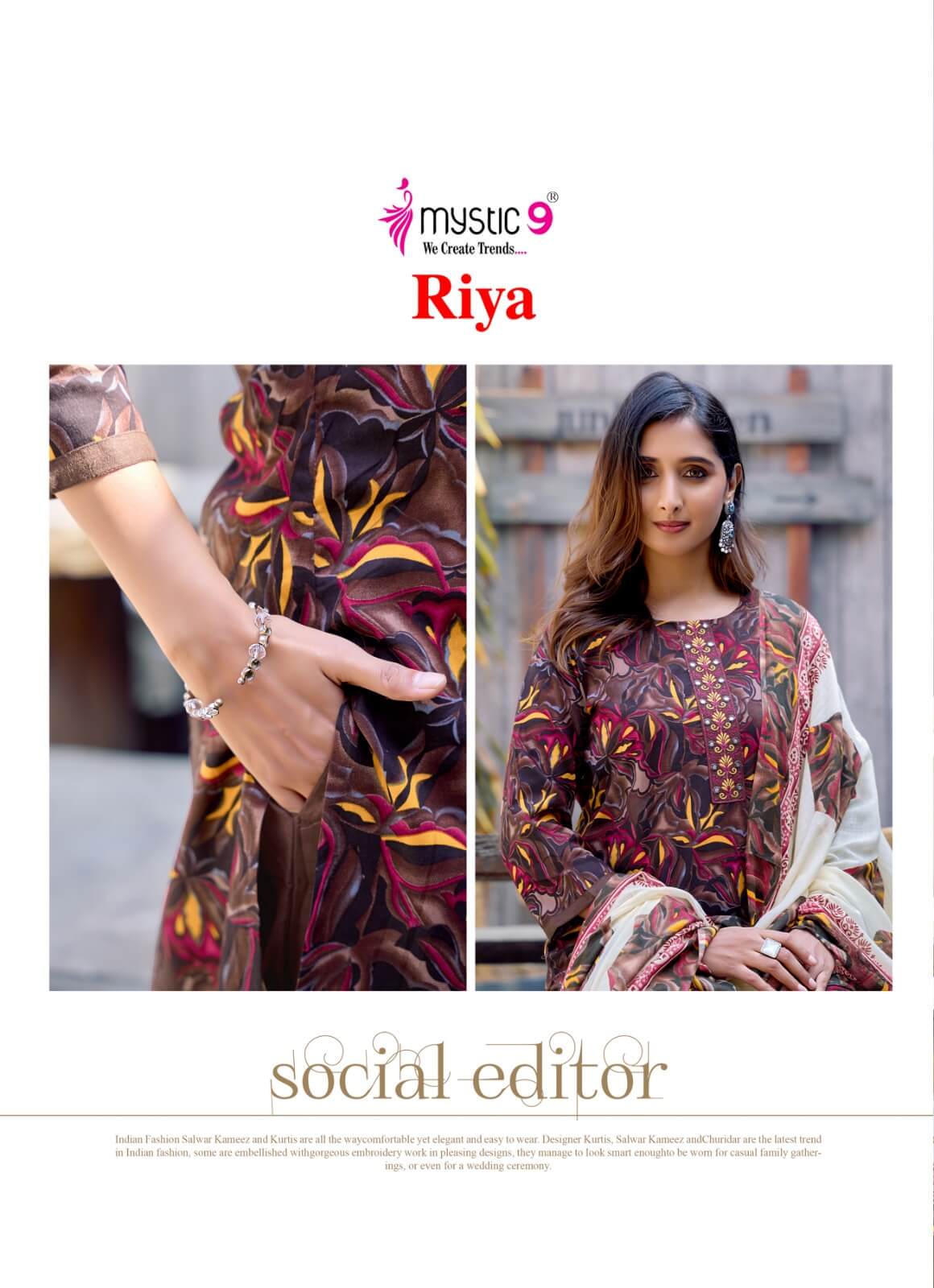 Mystic 9 Riya Vol 1 Printed Salwar Kameez Catalog collection 9