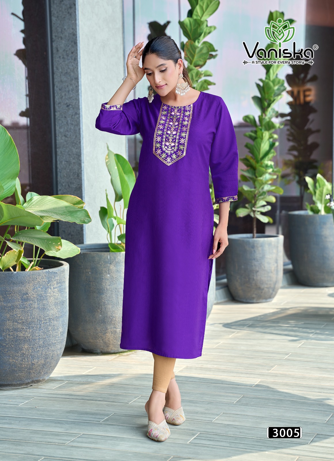 Vaniska Five Star Vol 3 Embroidery Kurti Catalog collection 6