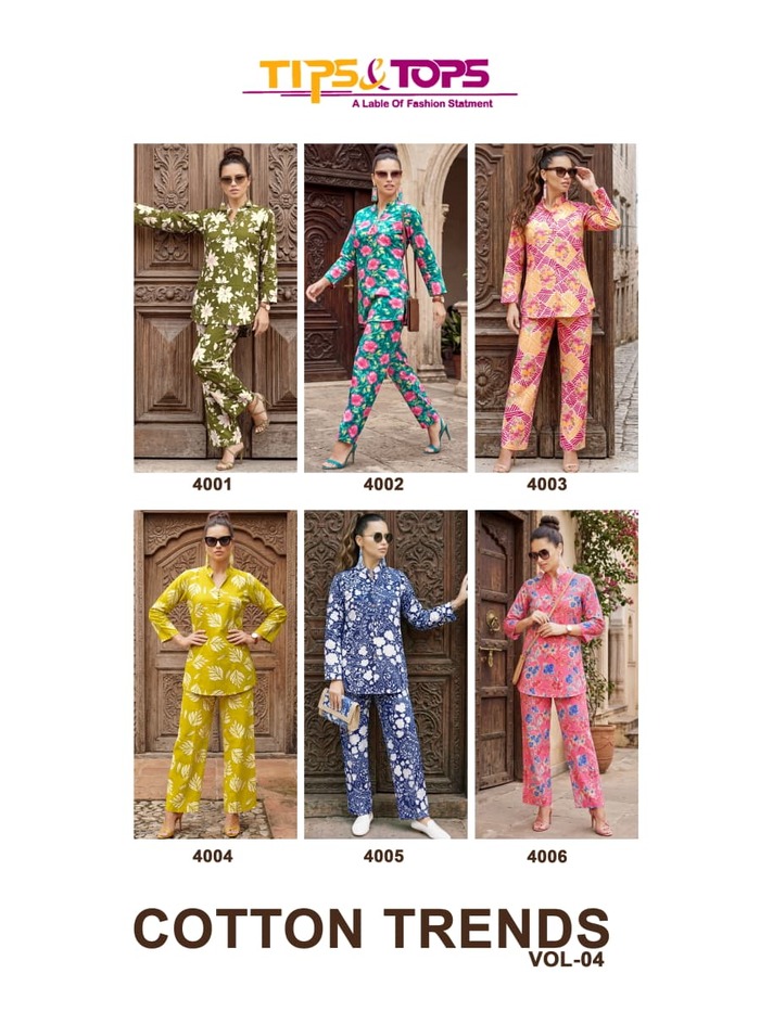 Tips And Tops Cotton Trends Vol 4 Co Ord Set Catalog collection 2