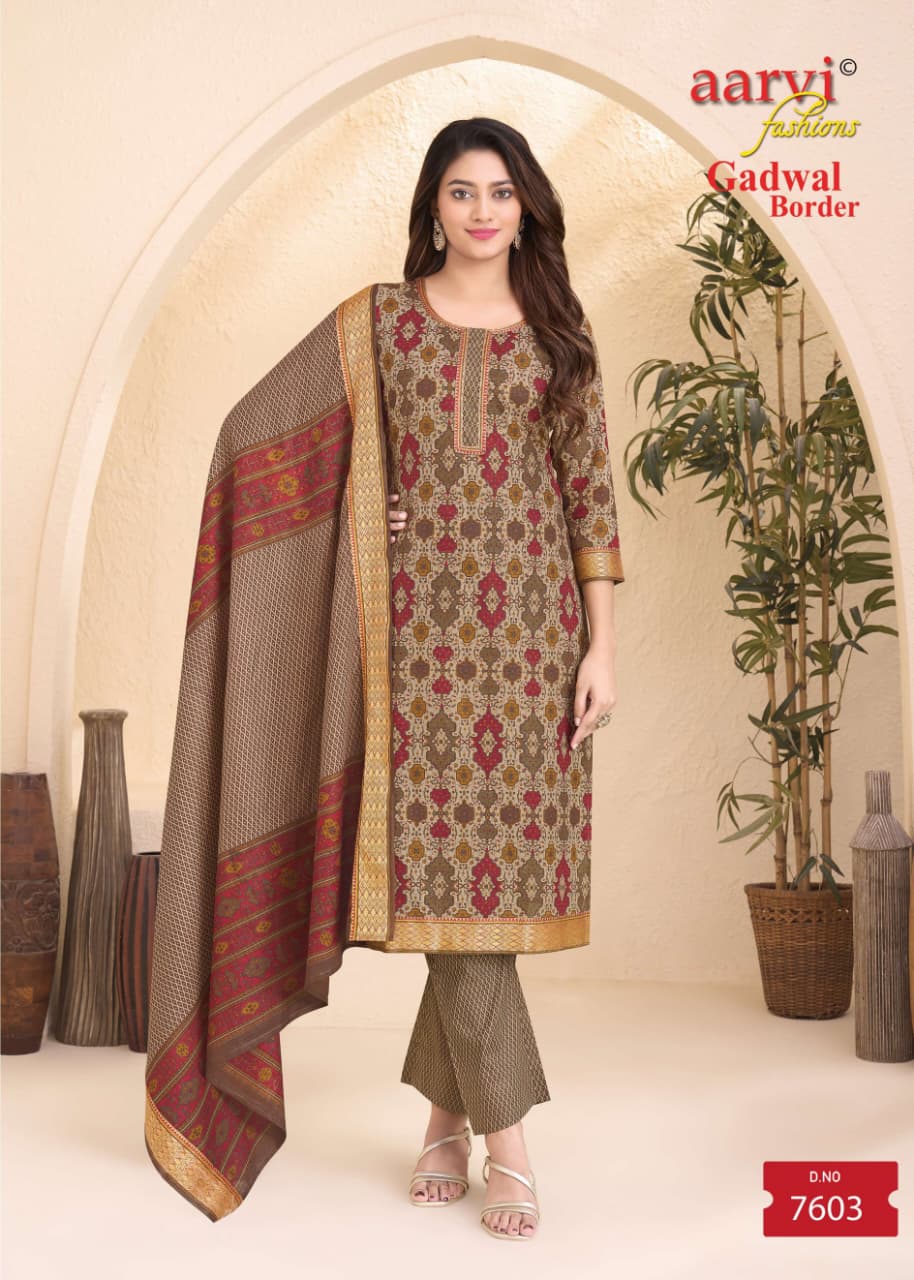 Aarvi Fashions Gadhwal 10 Cotton Salwar Kameez Catalog collection 2