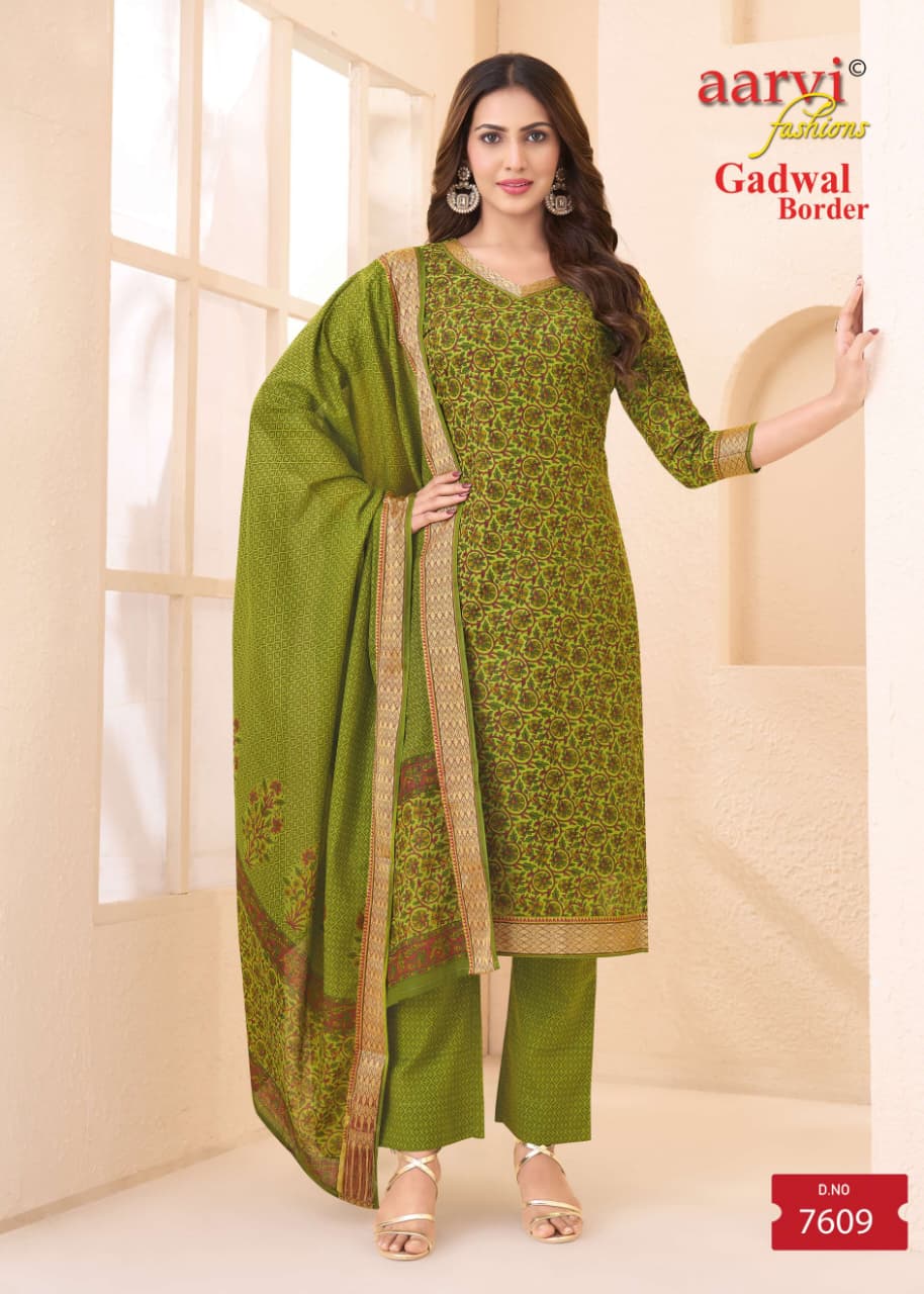 Aarvi Fashions Gadhwal 10 Cotton Salwar Kameez Catalog collection 8
